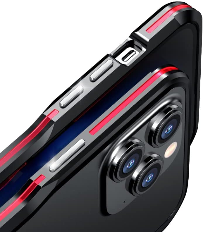 HENGHUI Aluminum Bumper Case Compatible with iPhone 14 Pro Max - Slim, Shock Absorbent Metal Frame Cover (Silver) - Image 4